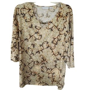 Susan Graver Liquid Knit Size XL Swirl Tunic top